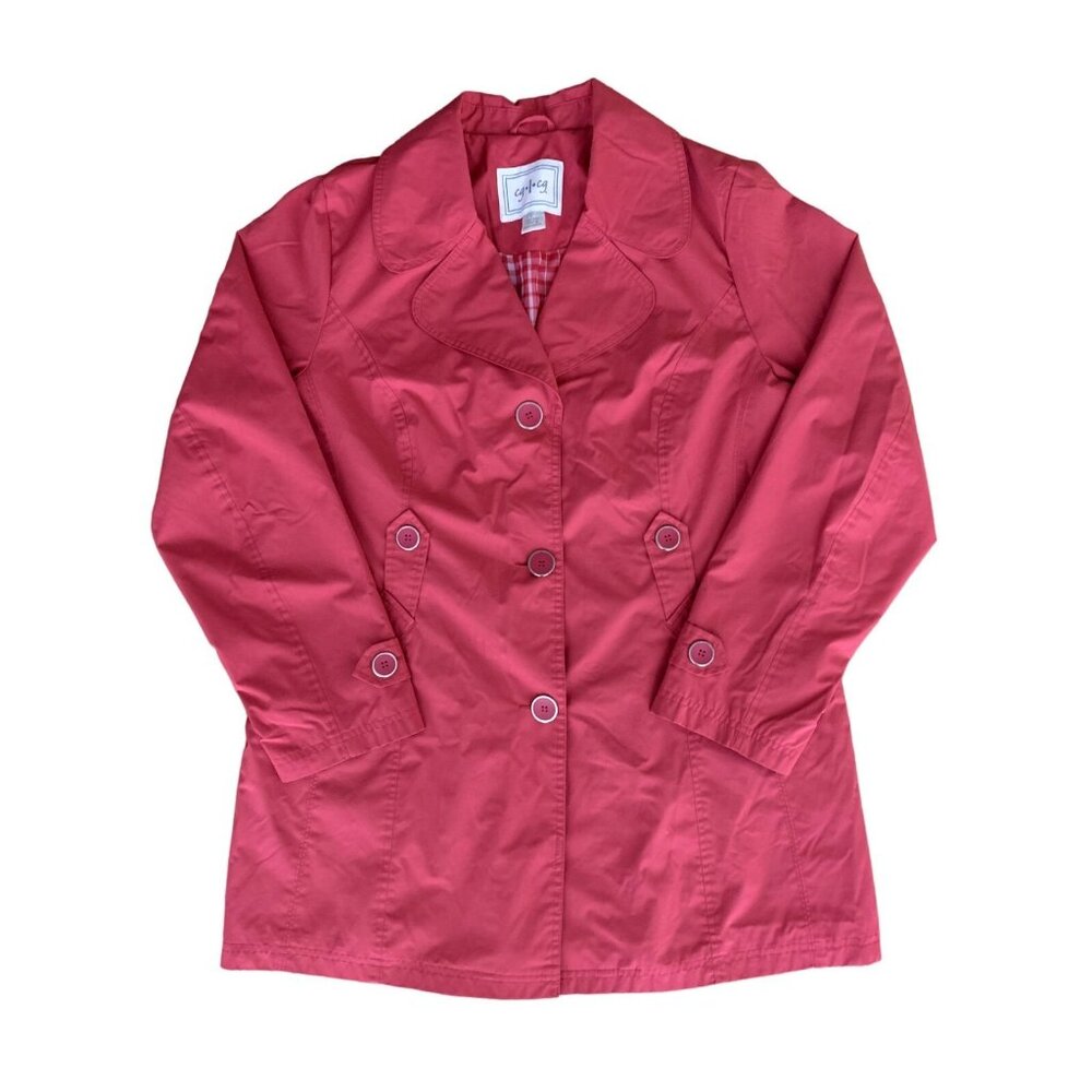 cg.l.cg Womens Pink Belted Trench Coat Style Size Large - Picture 10 of 14